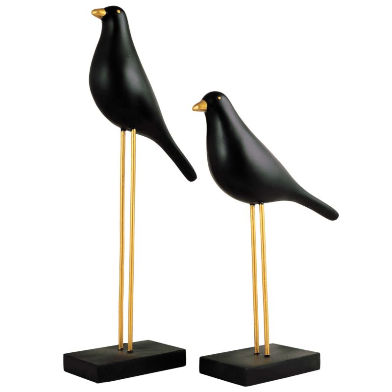 Sparrow Bird Home Decor showpiece on Iron Stand (Black Golden) - Image 4