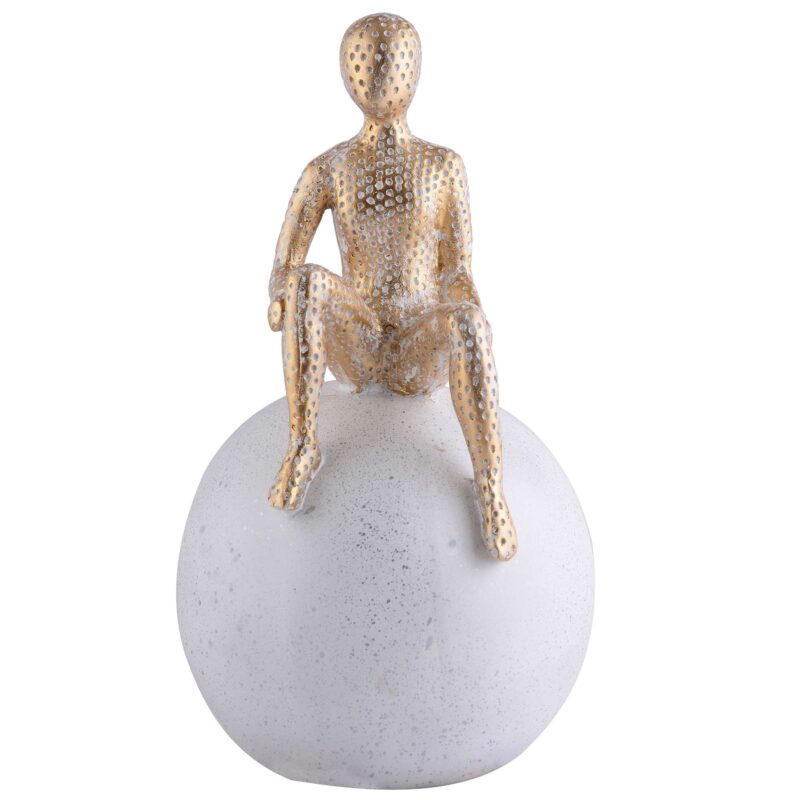 Men Sitting on Ball Showpiece for Home Decor Showpiece, Atlas Sculpture for Office Table D?cor multicolour - Image 4