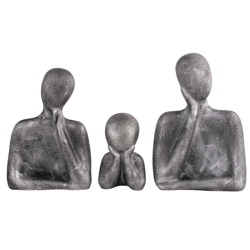 FAMILY Of Three Ornaments  Abstract Home Souvenirs Statues Decoration for Home Character gray - Image 3