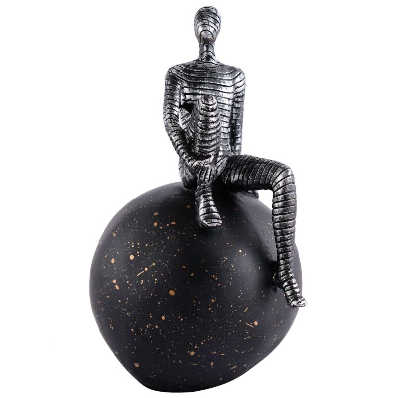 Men Sitting on Ball Showpiece for Home Decor Showpiece, Atlas Sculpture for Office Table D?cor multicolour - Image 2