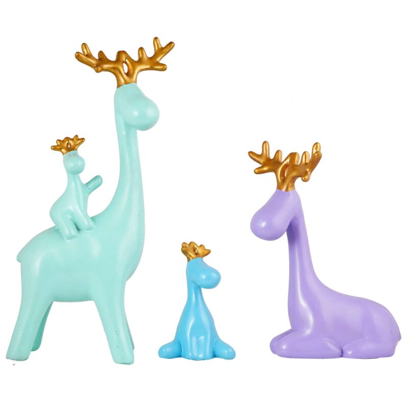 Deer Family Showpiece for Home Decor Showpiece | Reindeer Family Statue for Home Decor (Set of 3)