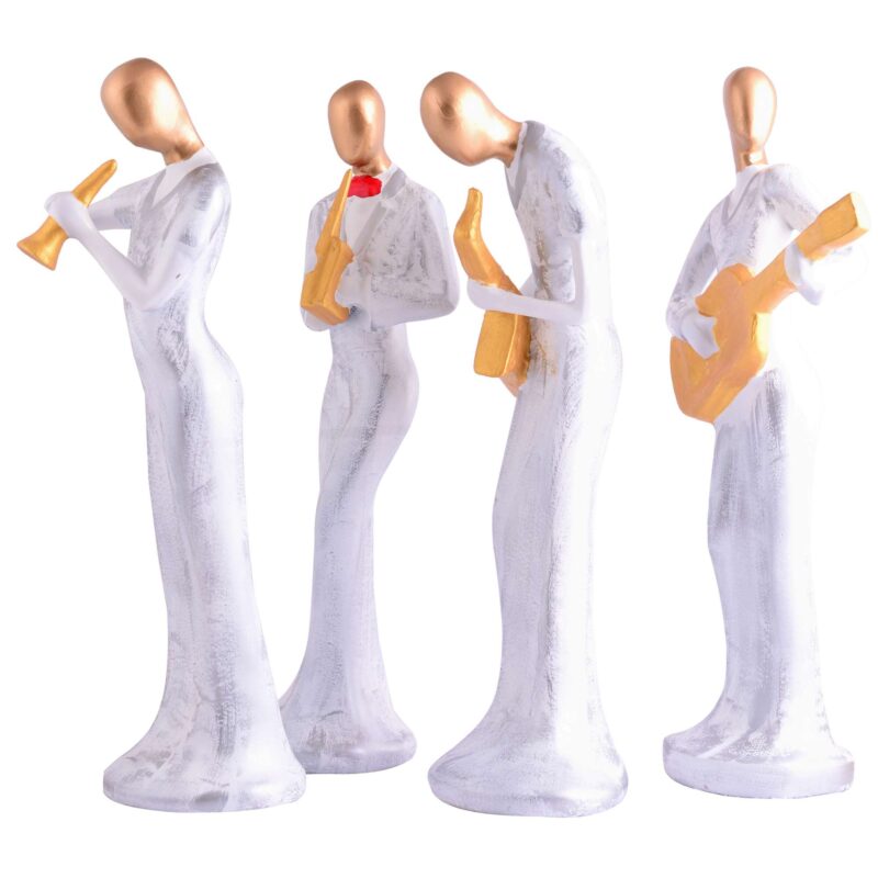 Modern metal musician golden white statue Resin figurine Contemporary art Music decor Metal sculpture, Modern home decor, Musician gift - Image 4