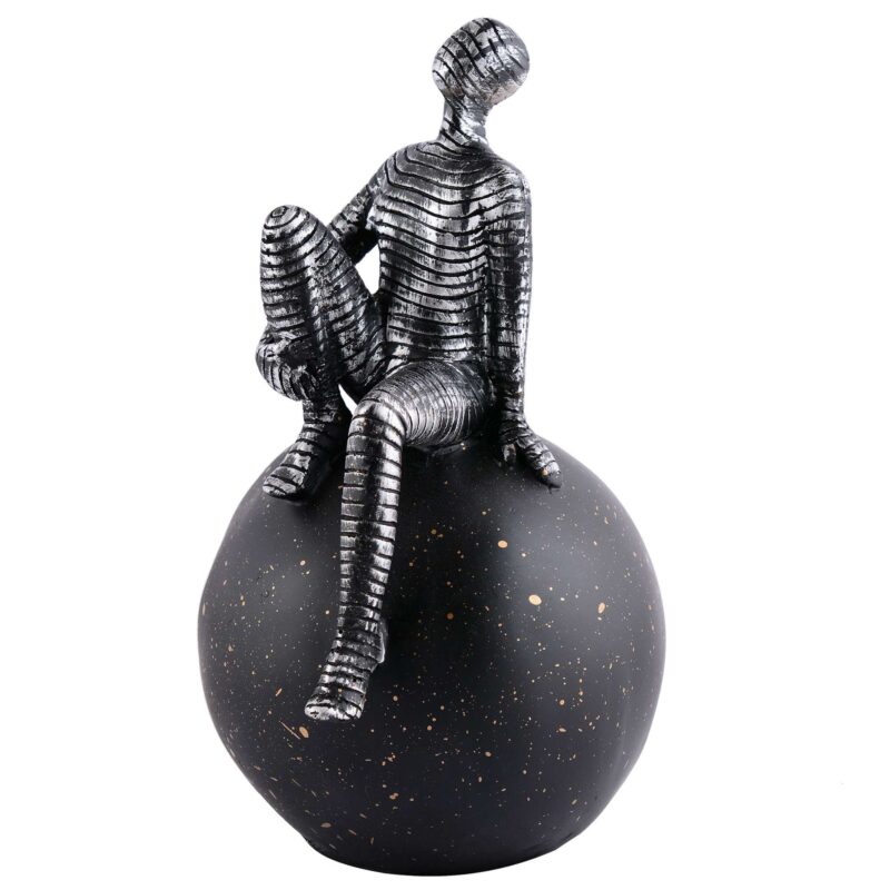 Men Sitting on Ball Showpiece for Home Decor Showpiece, Atlas Sculpture for Office Table D?cor multicolour - Image 4