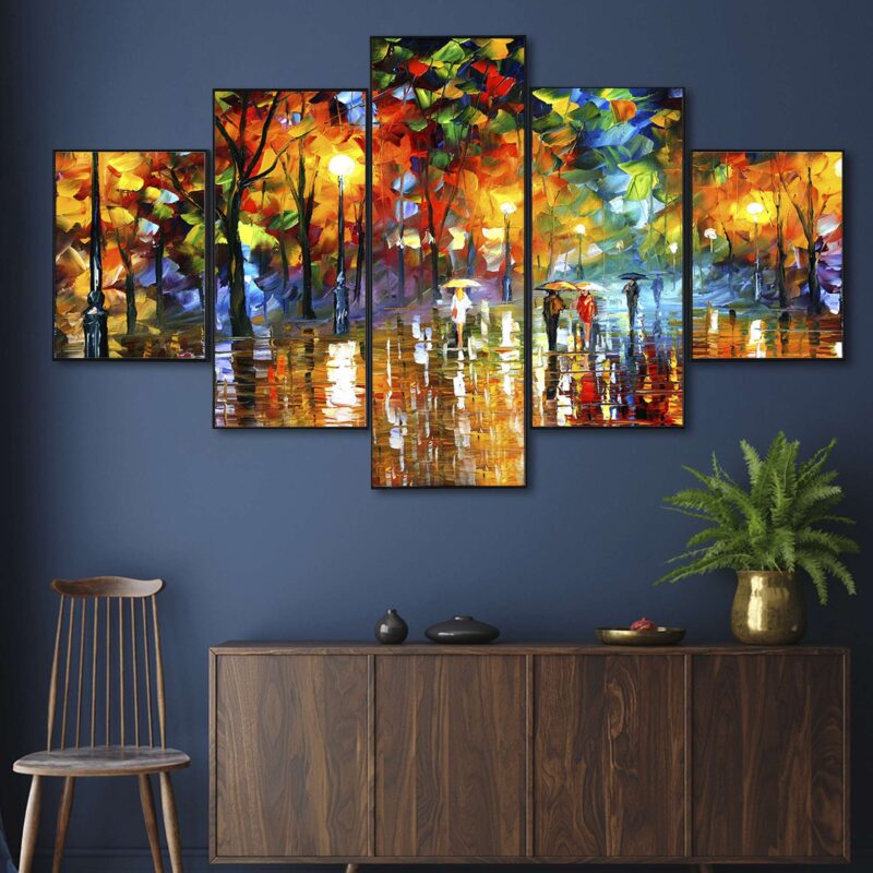 Set Of Five Framed Digital Wall Painting