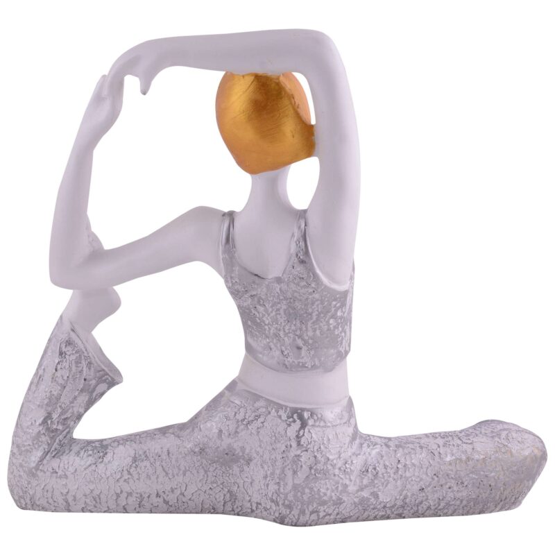 Suitable for home decor Yoga Posture Lady Statue Idol for Home Yoga Statue admirable piece of gift (silver) - Image 3