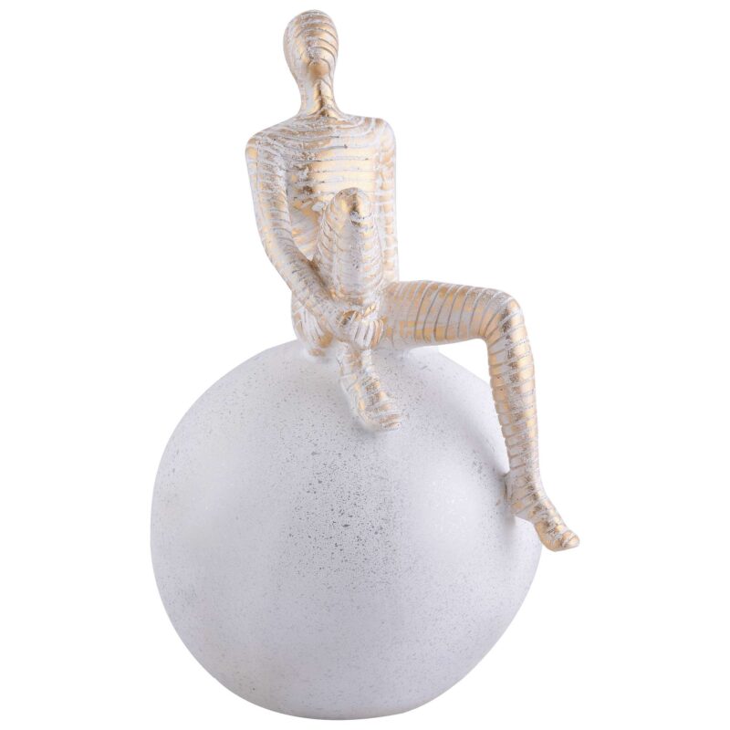 Men Sitting on Ball Showpiece for Home Decor Showpiece, Atlas Sculpture for Office Table D?cor multicolour - Image 3