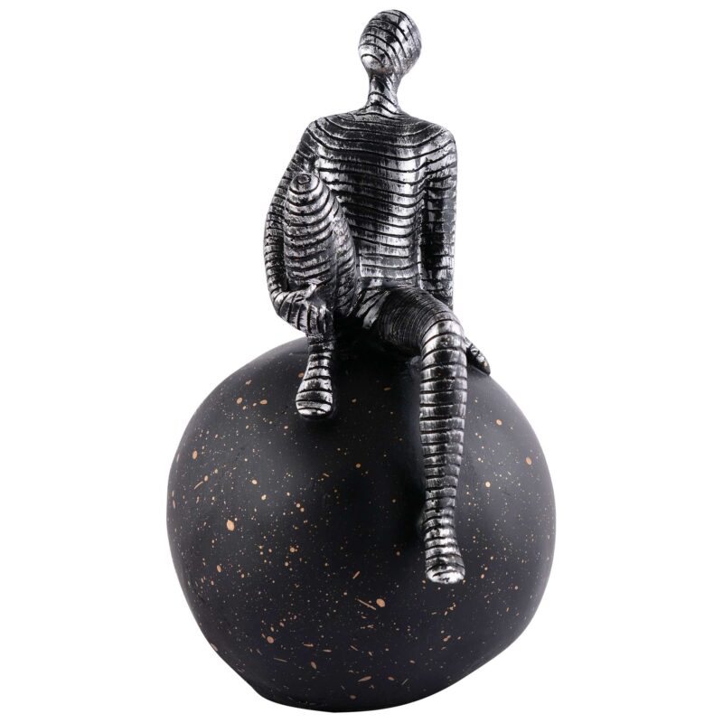 Men Sitting on Ball Showpiece for Home Decor Showpiece, Atlas Sculpture for Office Table D?cor multicolour - Image 3