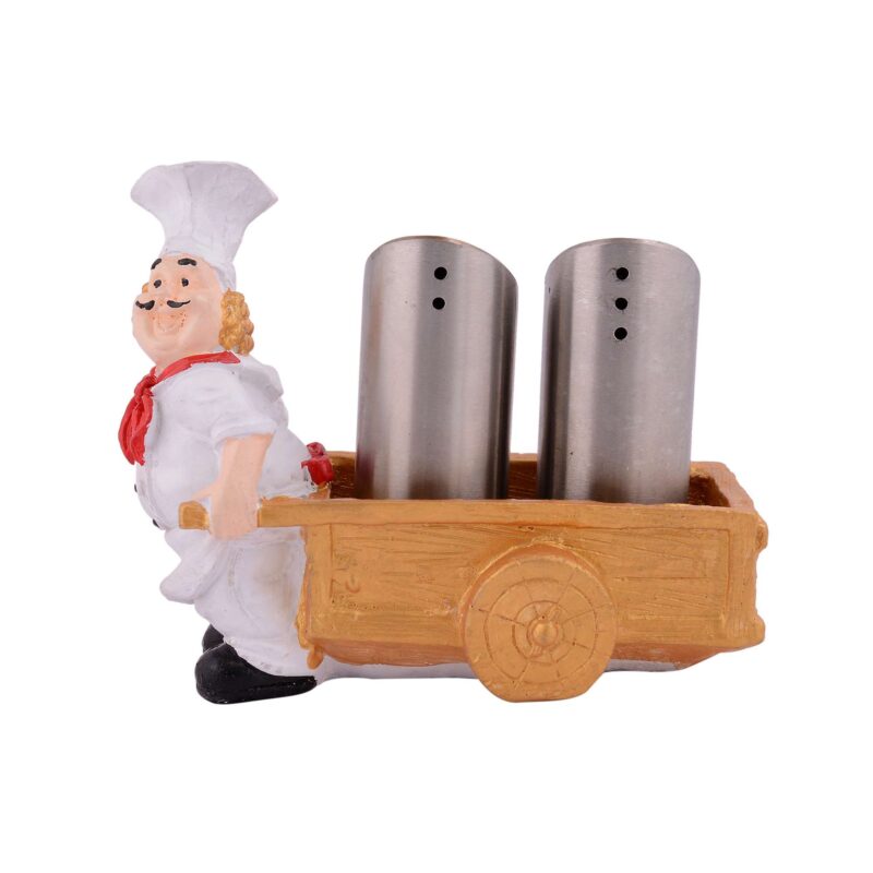 Resin Chef Figures Decorative Ornaments,Kitchen Decor,Cook Caf? Bar Statue, French Chef Figurines with Tray Message Board-1 - Image 3