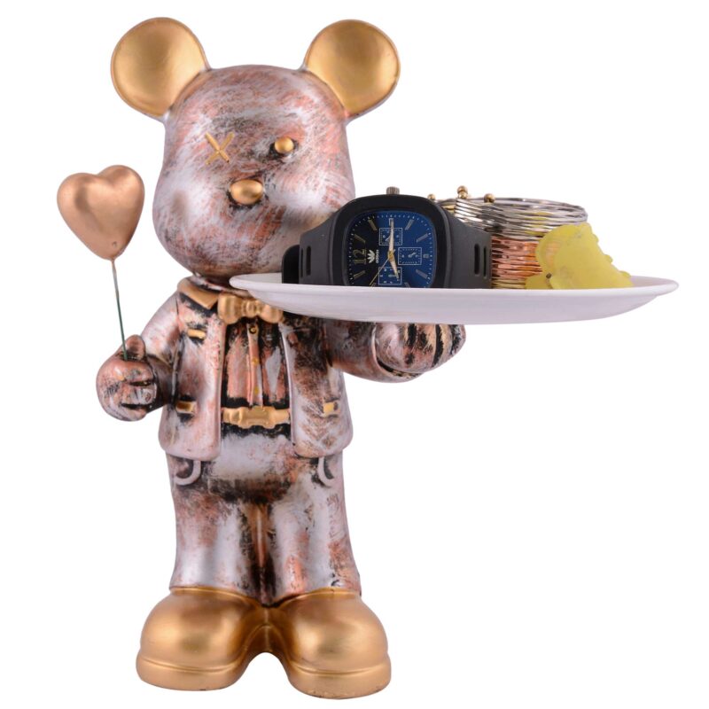 Cool Taddy Bear Showpiece for Home Decorative Showpiece | Taddy Bear with Paltter Statue for Home Decor Showpiece | Home Kitchen Decor | Office Decorative Item -10 - Image 3